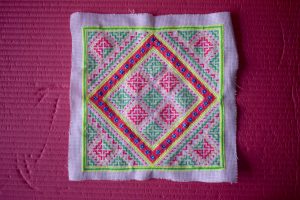Square fabric of Hmong Embroidery/Cross stitch